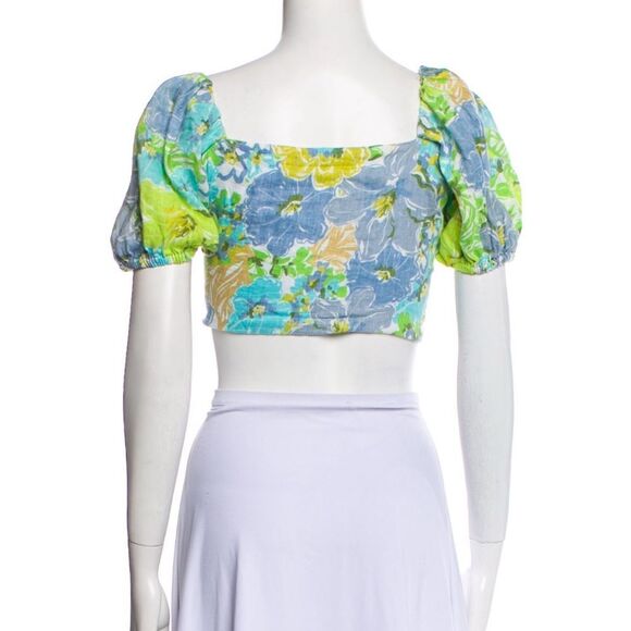 Floral Puff Sleeve Tie-Front Top - Picture 5 of 6